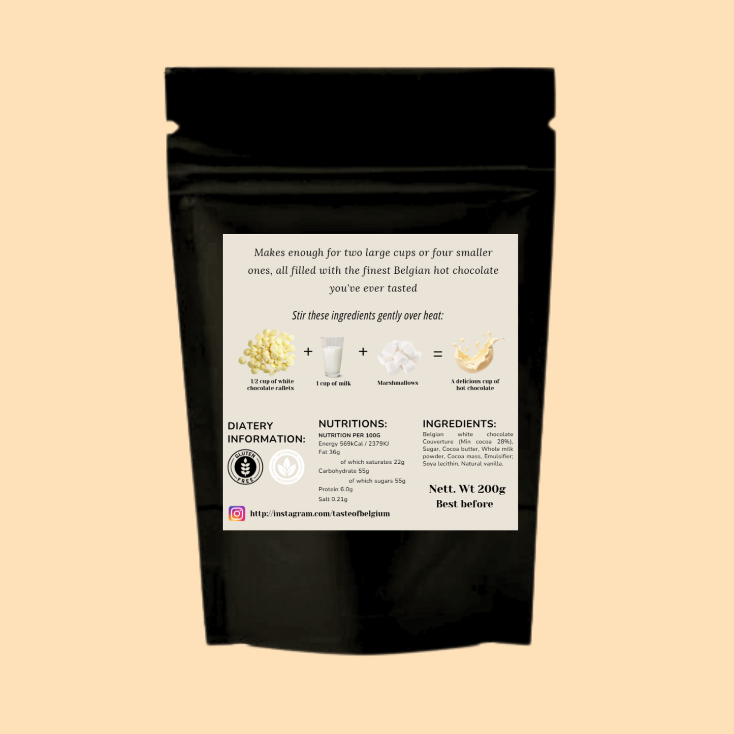 White Hot Chocolate Pouch